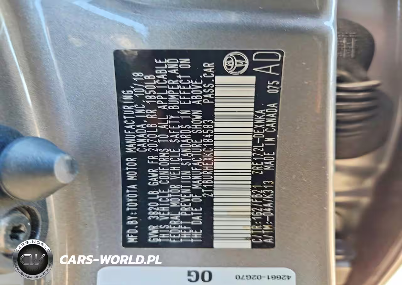 2019 Toyota Corolla Le VIN:2T1BURHEXKC184583 - 12