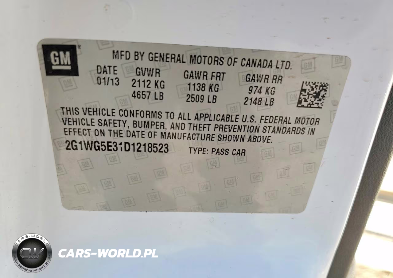 2013 Chevrolet Impala Lt VIN:2G1WG5E31D1218523 - 12