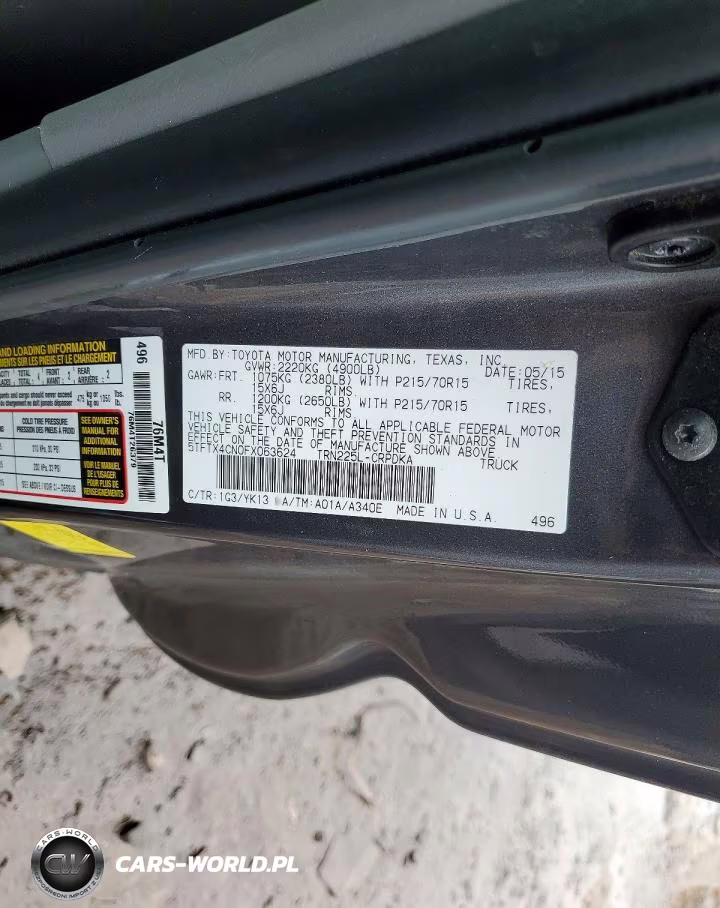 2015 Toyota Tacoma Base VIN:5TFTX4CN0FX063624 - 12