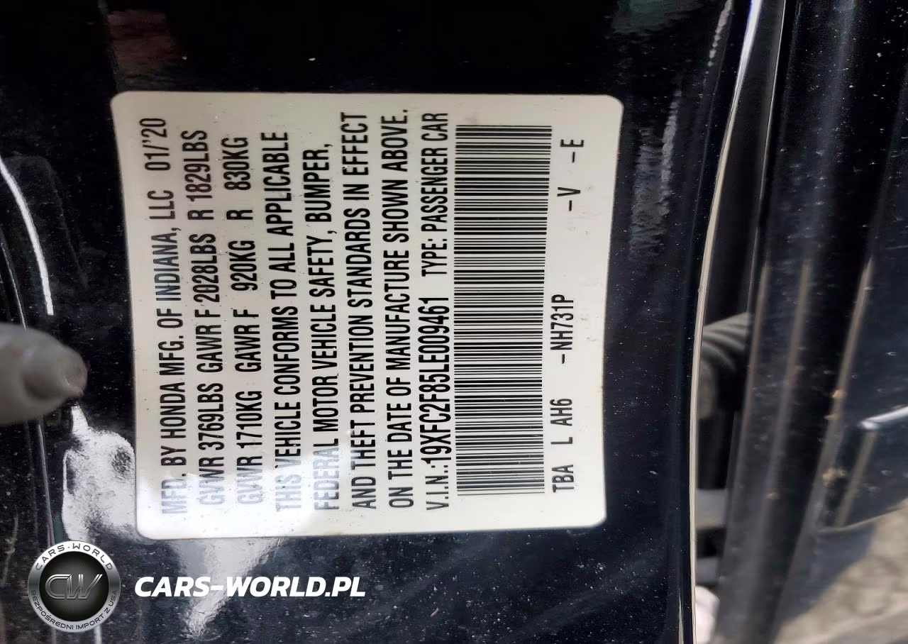 2020 Honda Civic Sport VIN:19XFC2F85LE009461 - 12