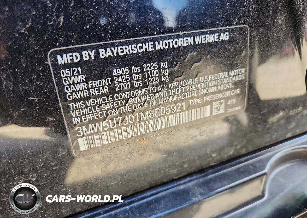 2021 BMW M340I VIN:3MW5U7J01M8C05921 - 12