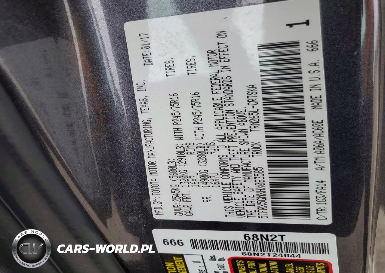 2017 Toyota Tacoma Sr VIN:5TFRX5GNXHX083585 - 13