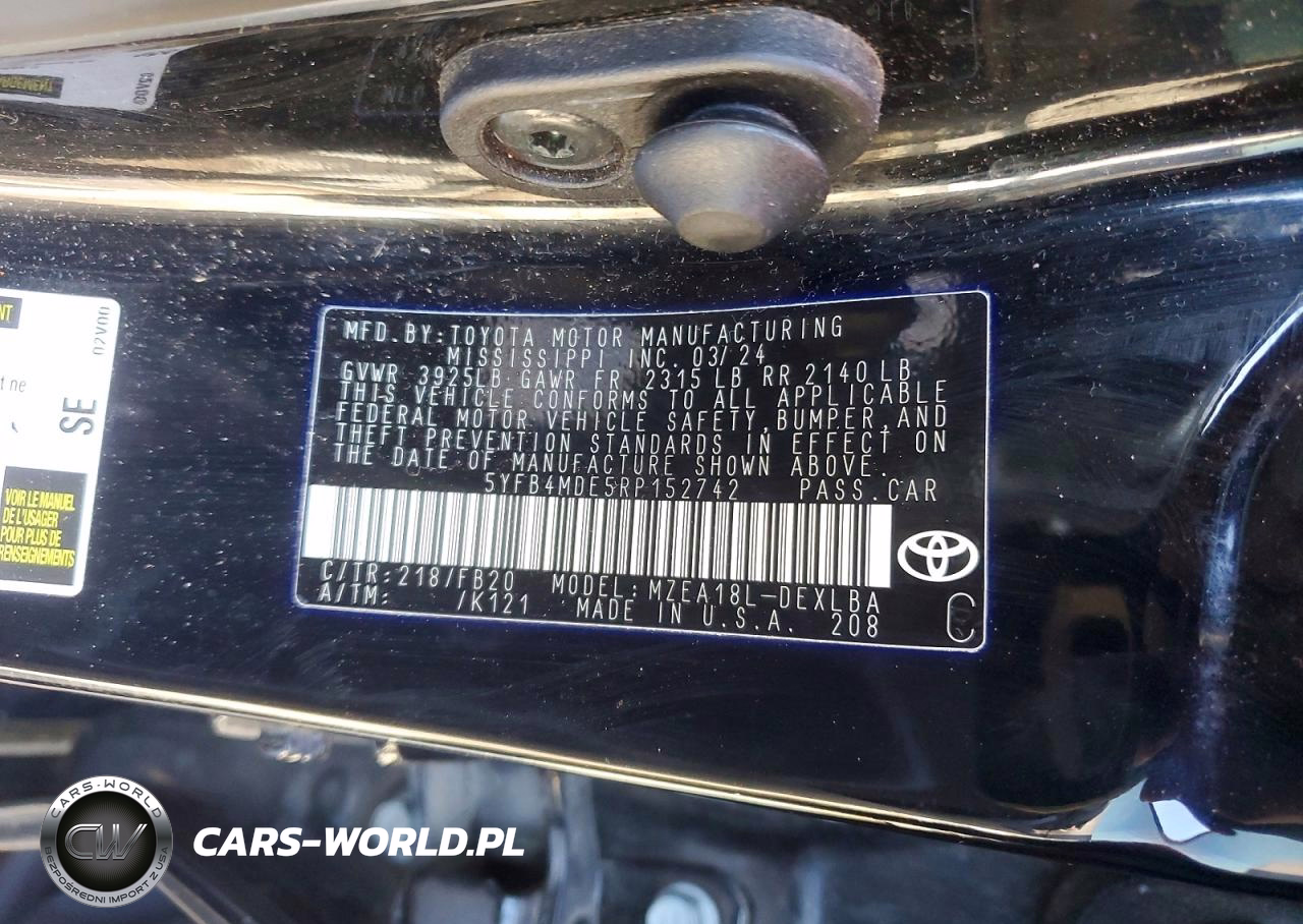 2024 Toyota Corolla Le VIN:5YFB4MDE5RP152742 - 12