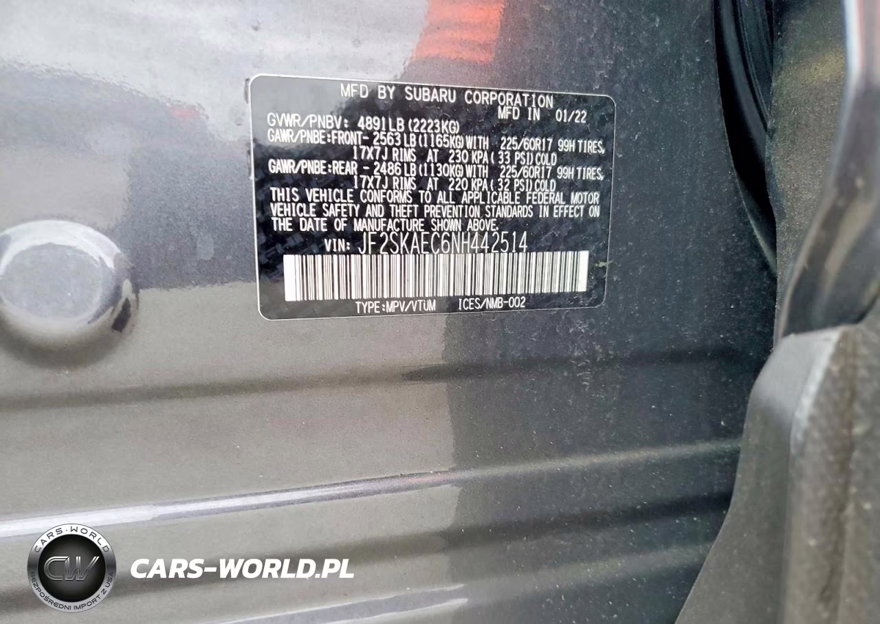 2022 Subaru Forester Premium VIN:JF2SKAEC6NH442514 - 13