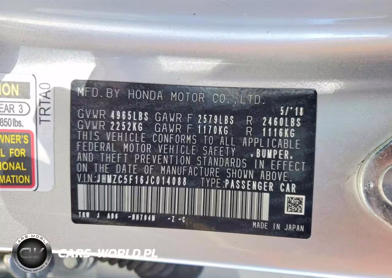 2018 Honda Clarity VIN:JHMZC5F16JC014088 - 12