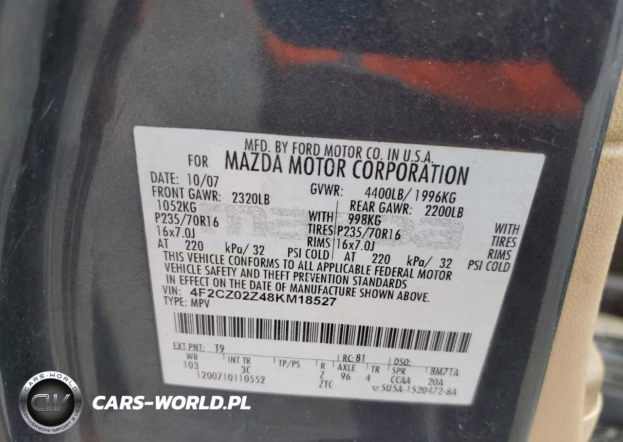 2008 Mazda Tribute I VIN:4F2CZ02Z48KM18527 - 13