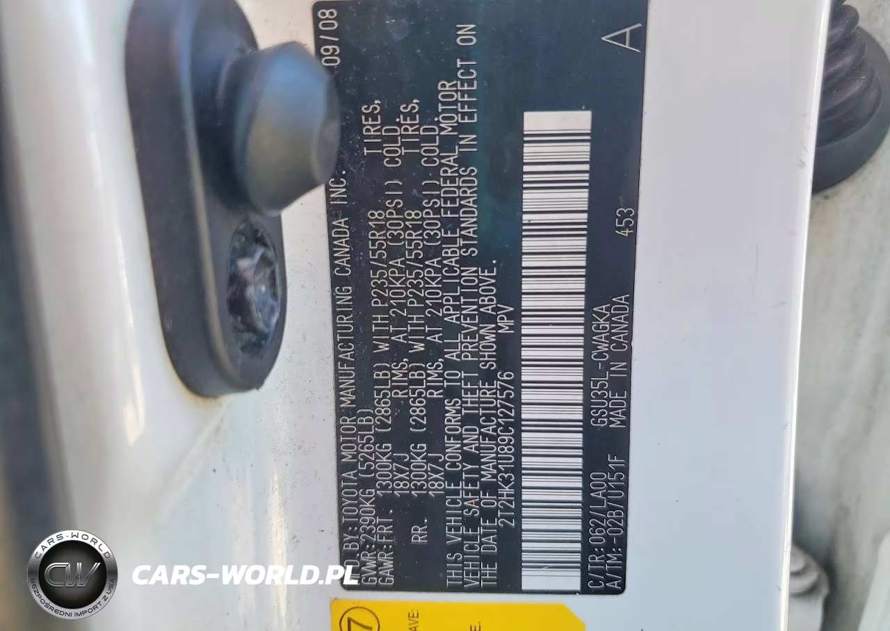 2009 Lexus Rx 350 VIN:2T2HK31U89C127576 - 13
