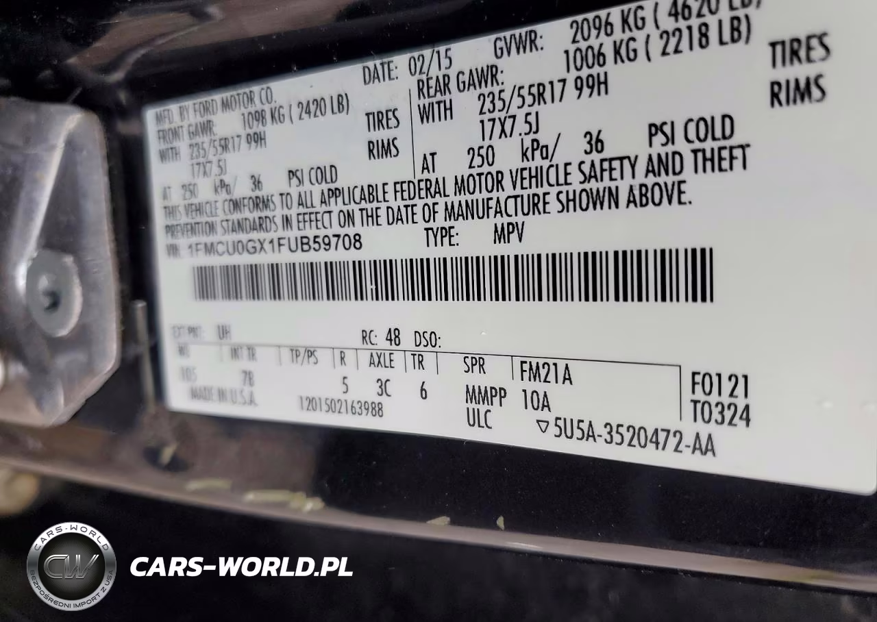 2015 Ford Escape Se VIN:1FMCU0GX1FUB59708 - 12