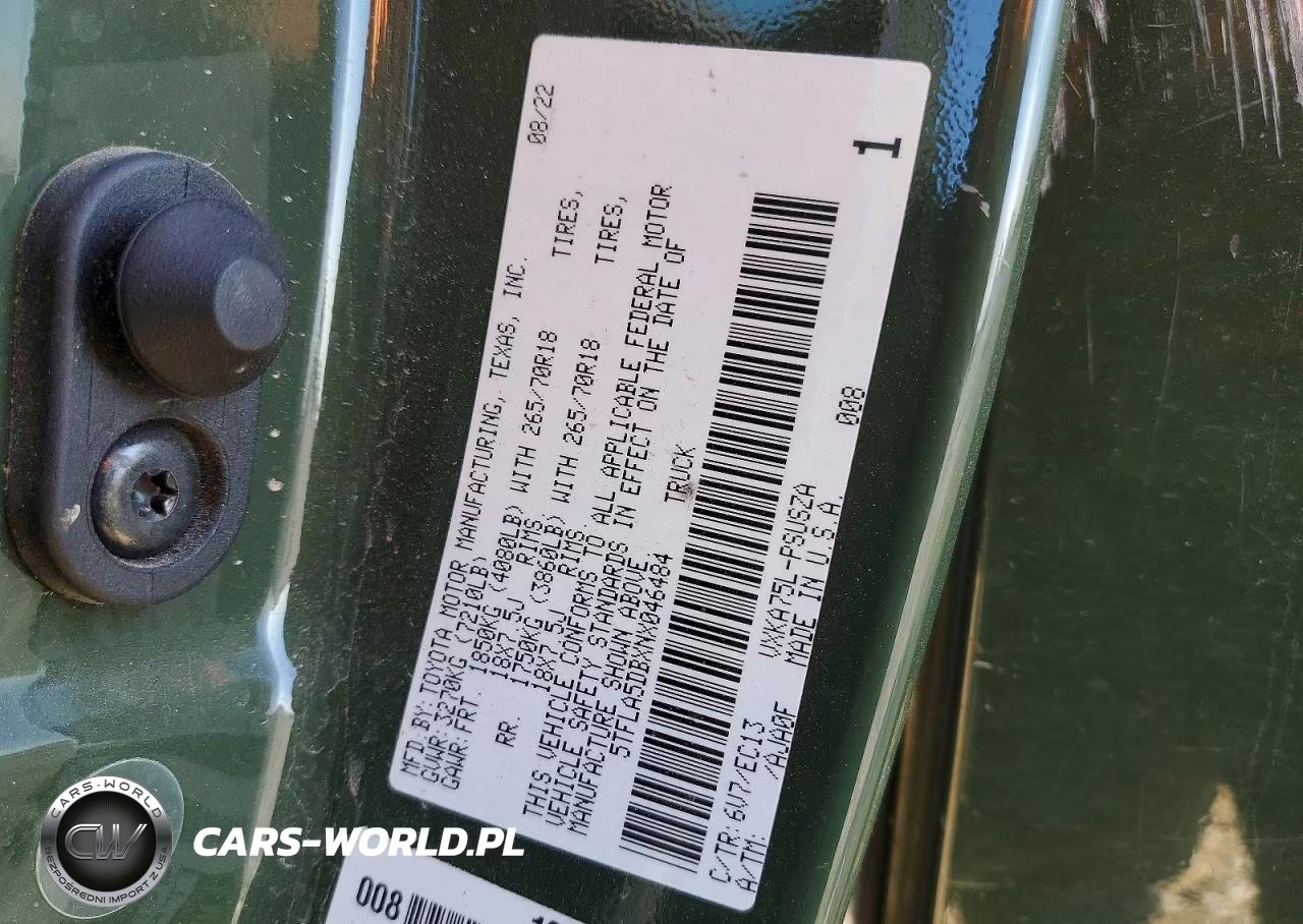 2022 Toyota Tundra Sr5 VIN:5TFLA5DBXNX046484 - 13