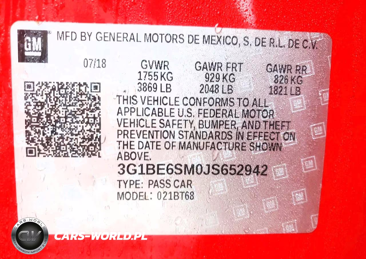 2018 Chevrolet Cruze Lt VIN:3G1BE6SM0JS652942 - 12