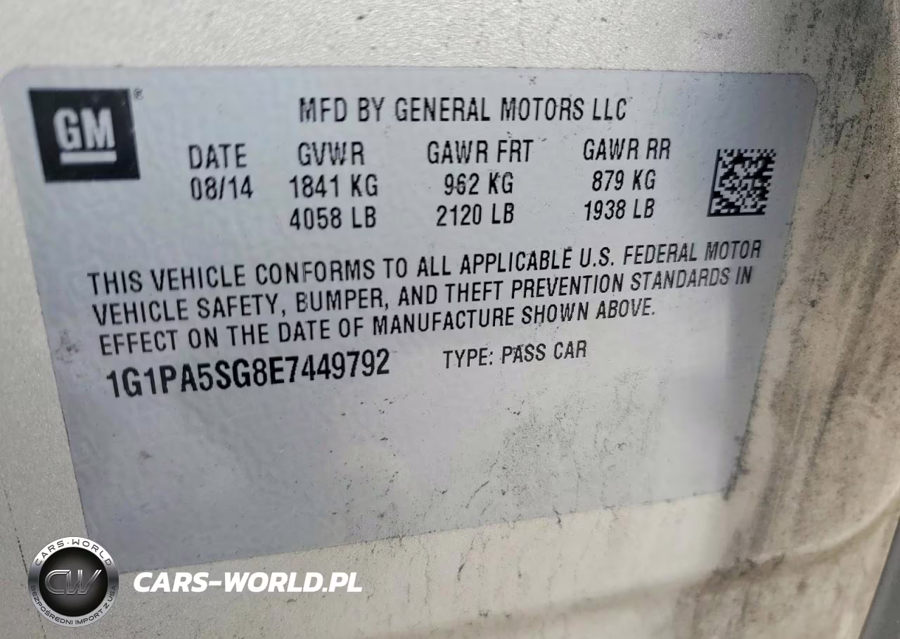2014 Chevrolet Cruze Ls VIN:1G1PA5SG8E7449792 - 12
