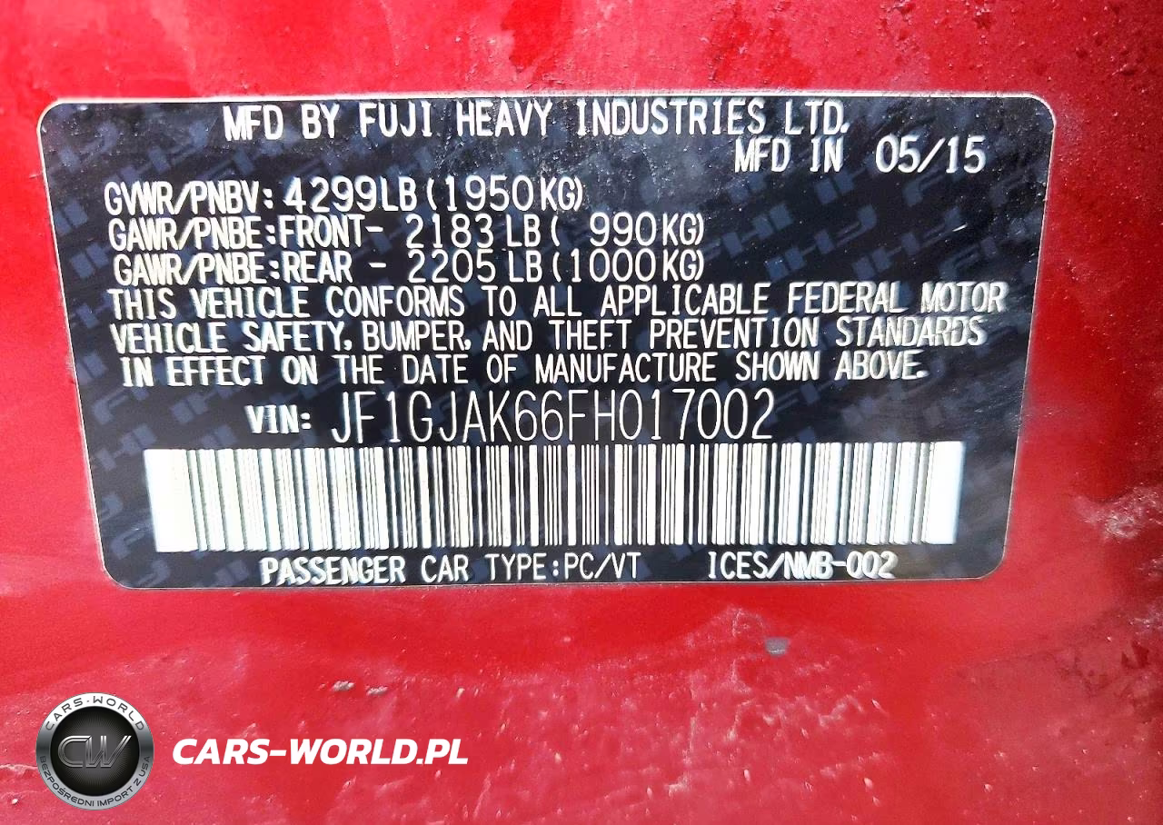 2015 Subaru Impreza Premium Plus VIN:JF1GJAK66FH017002 - 13