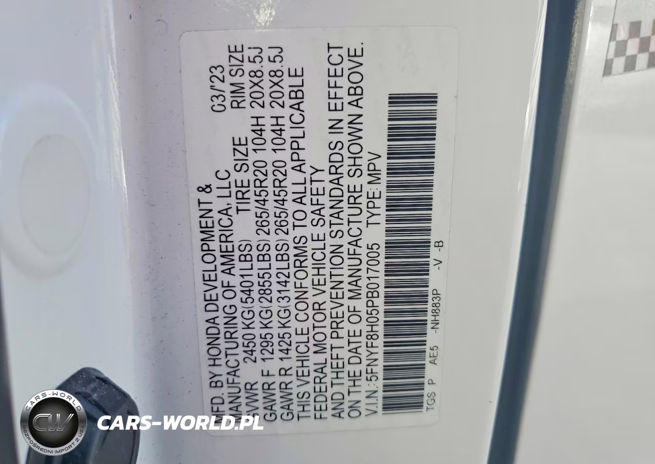 2023 Honda Passport VIN:5FNYF8H05PB017005 - 13
