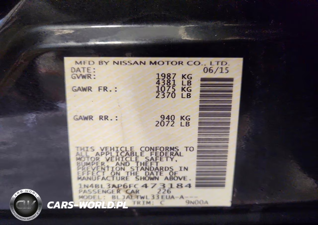 2015 Nissan Altima 3.5 S VIN:1N4BL3AP6FC473184 - 12