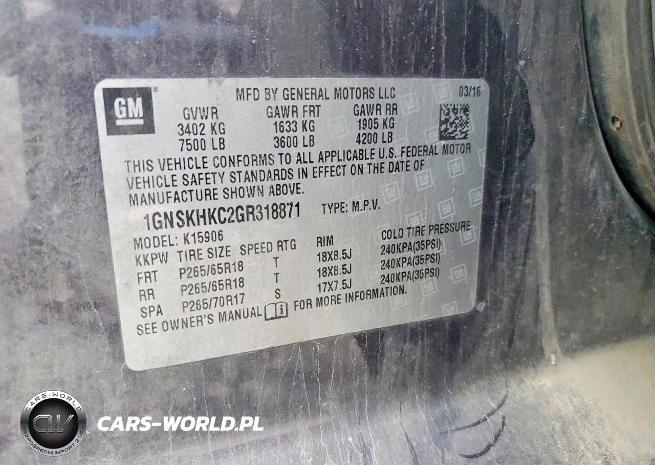 2016 Chevrolet Suburban K1500 Lt VIN:1GNSKHKC2GR318871 - 13