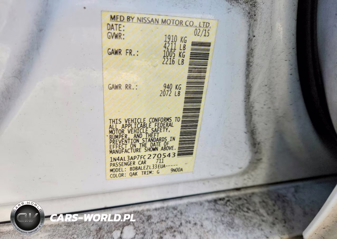 2015 Nissan Altima 2.5 S VIN:1N4AL3AP7FC270543 - 12