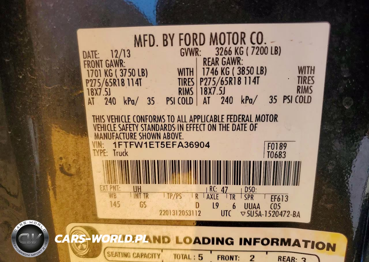 2014 Ford F150 Supercrew VIN:1FTFW1ET5EFA36904 - 12