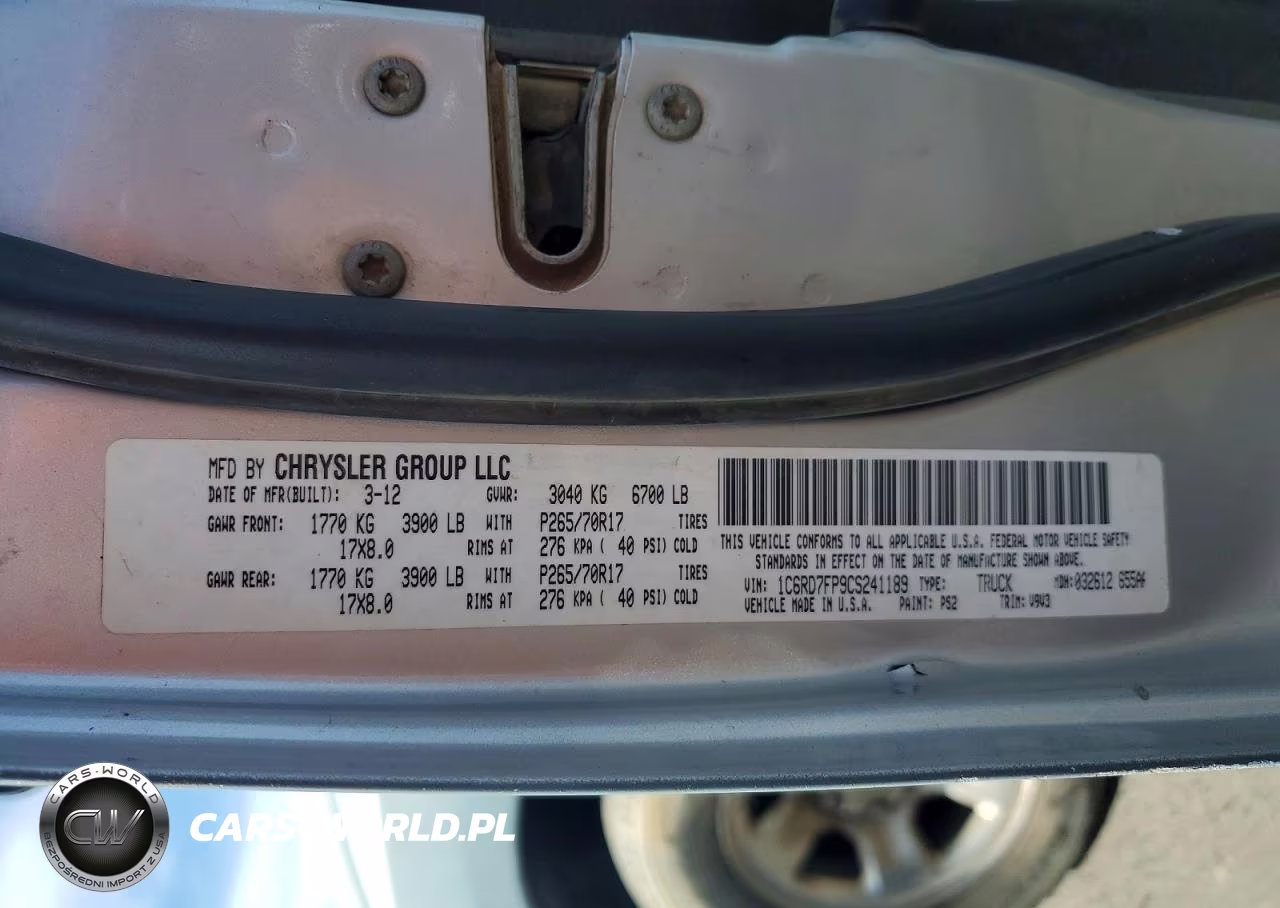 2012 Dodge Ram 1500 St VIN:1C6RD7FP9CS241189 - 12