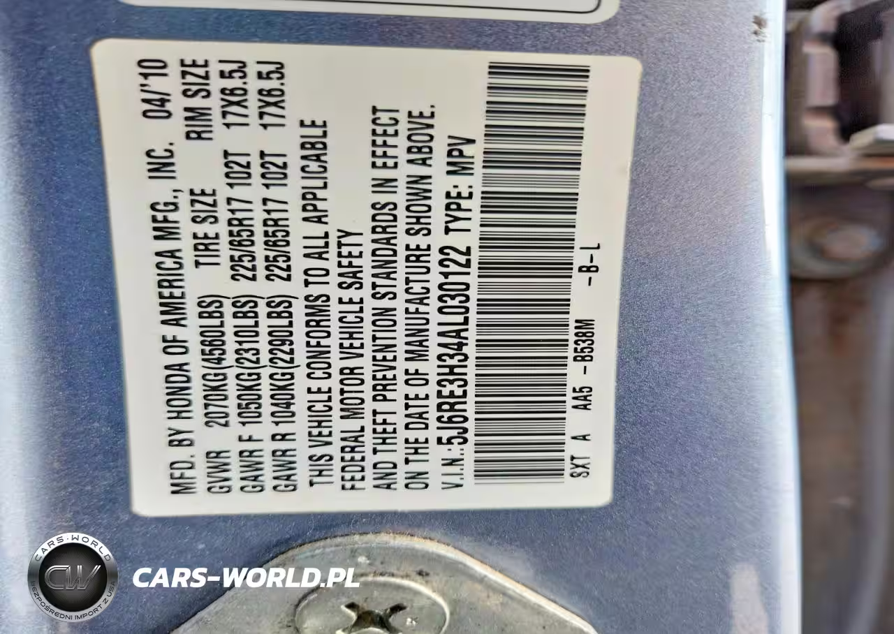 2010 Honda Cr-V Lx VIN:5J6RE3H34AL030122 - 13