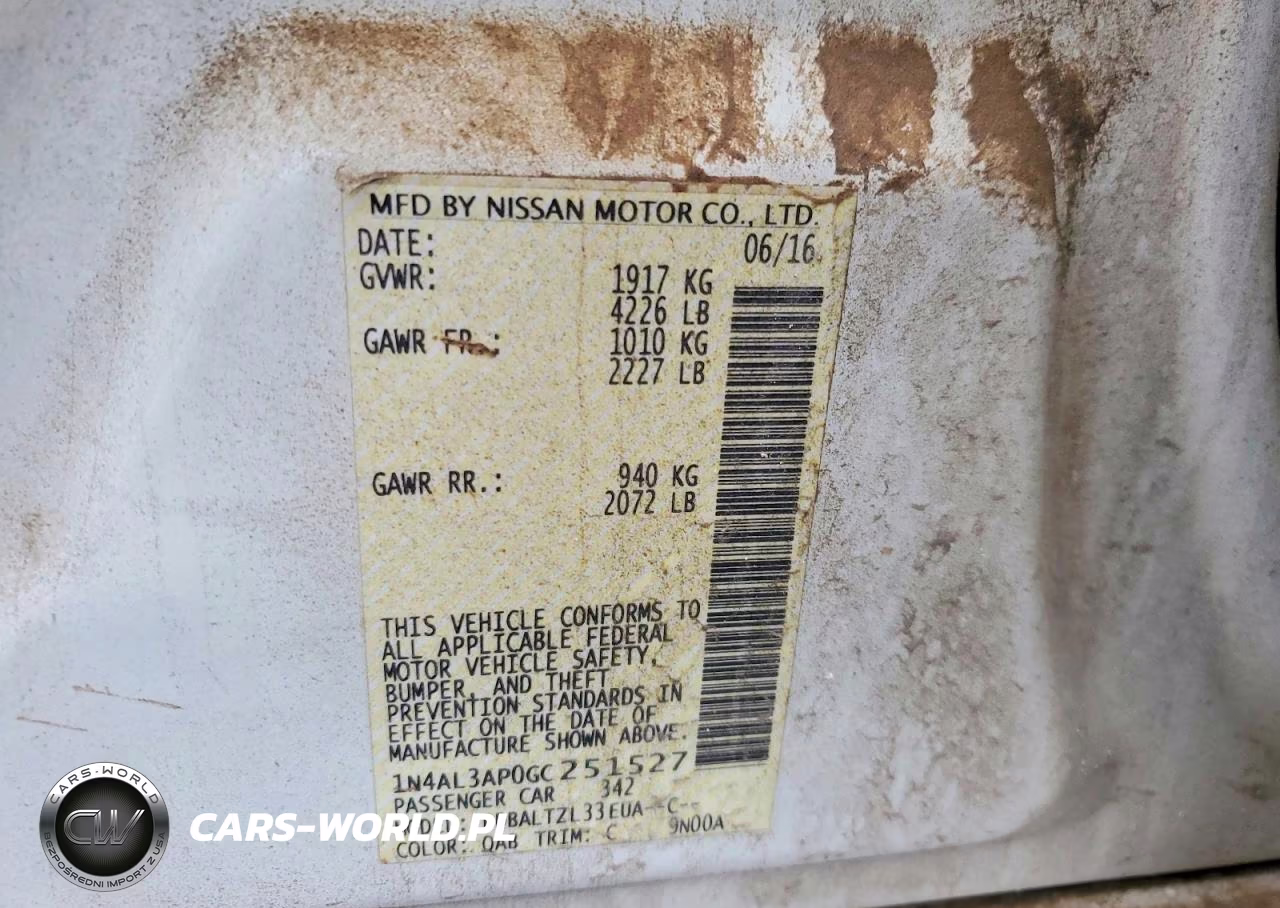2016 Nissan Altima 2.5 VIN:1N4AL3AP0GC251527 - 12