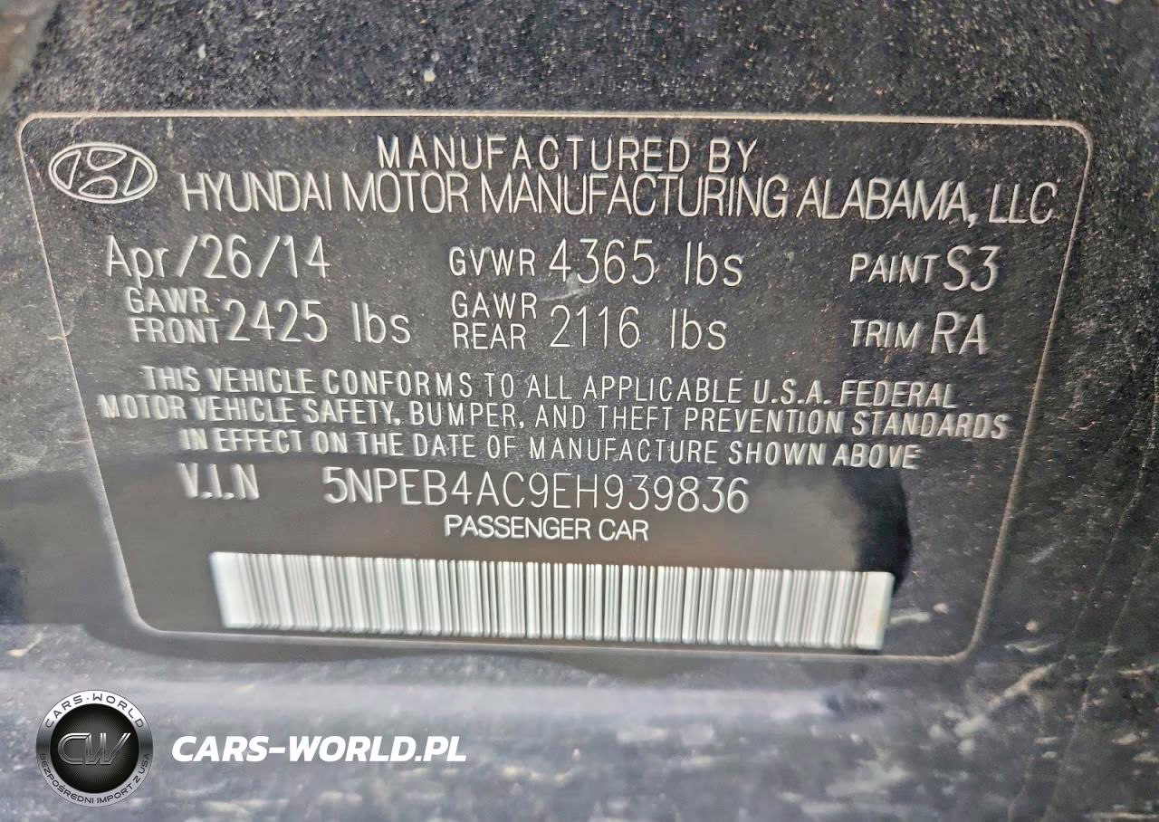 2014 Hyundai Sonata VIN:5NPEB4AC9EH939836 - 12