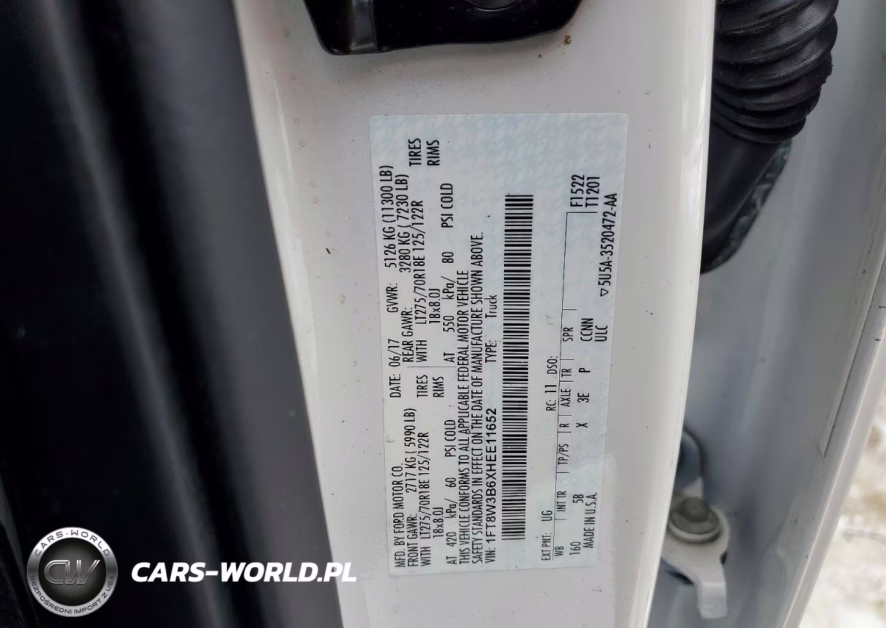 2017 Ford F350 Super Duty VIN:1FT8W3B6XHEE11652 - 12