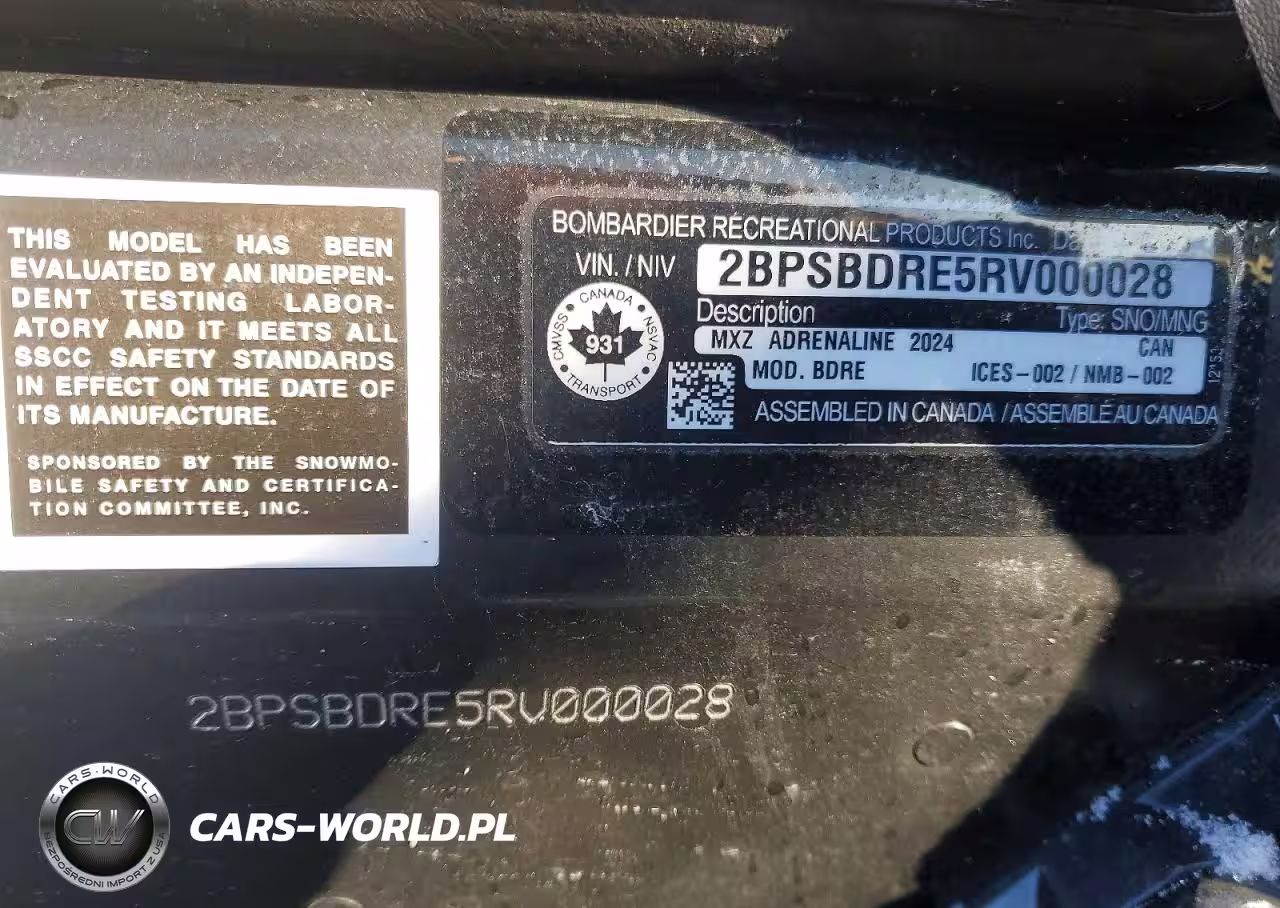 2024 Ski-Doo Snowmobile VIN:2BPSBDRE5RV000028 - 10