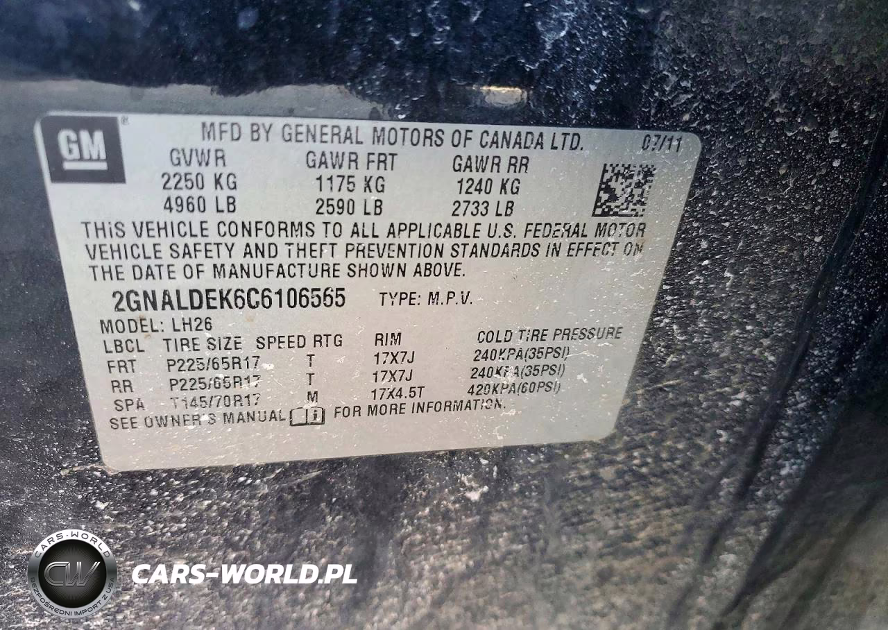 2012 Chevrolet Equinox Lt VIN:2GNALDEK6C6106565 - 13