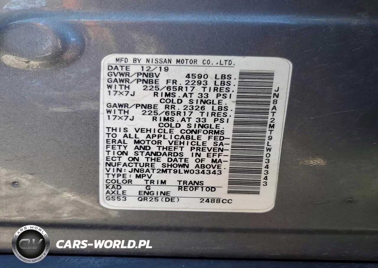 2020 Nissan Rogue S VIN:JN8AT2MT9LW034343 - 13