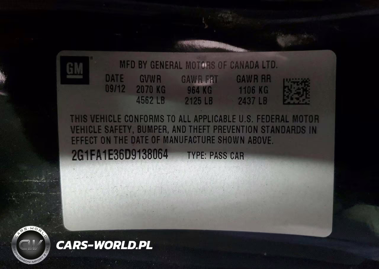2013 Chevrolet Camaro Ls VIN:2G1FA1E36D9138064 - 12
