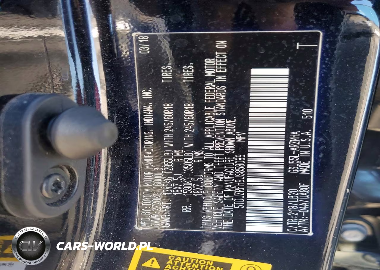 2018 Toyota Highlander Xle VIN:5TDJZRFH9JS858089 - 14