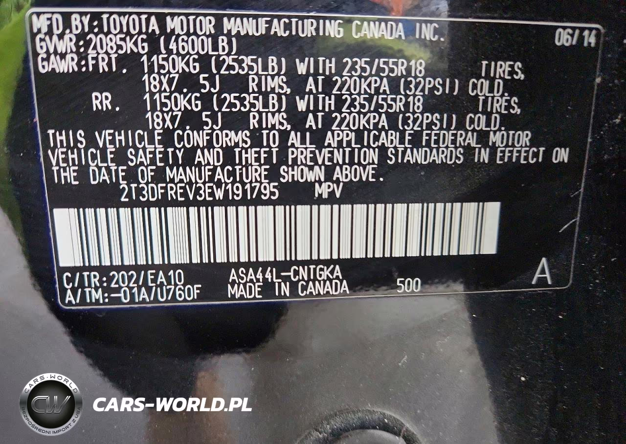 2014 Toyota Rav4 Limited VIN:2T3DFREV3EW191795 - 13