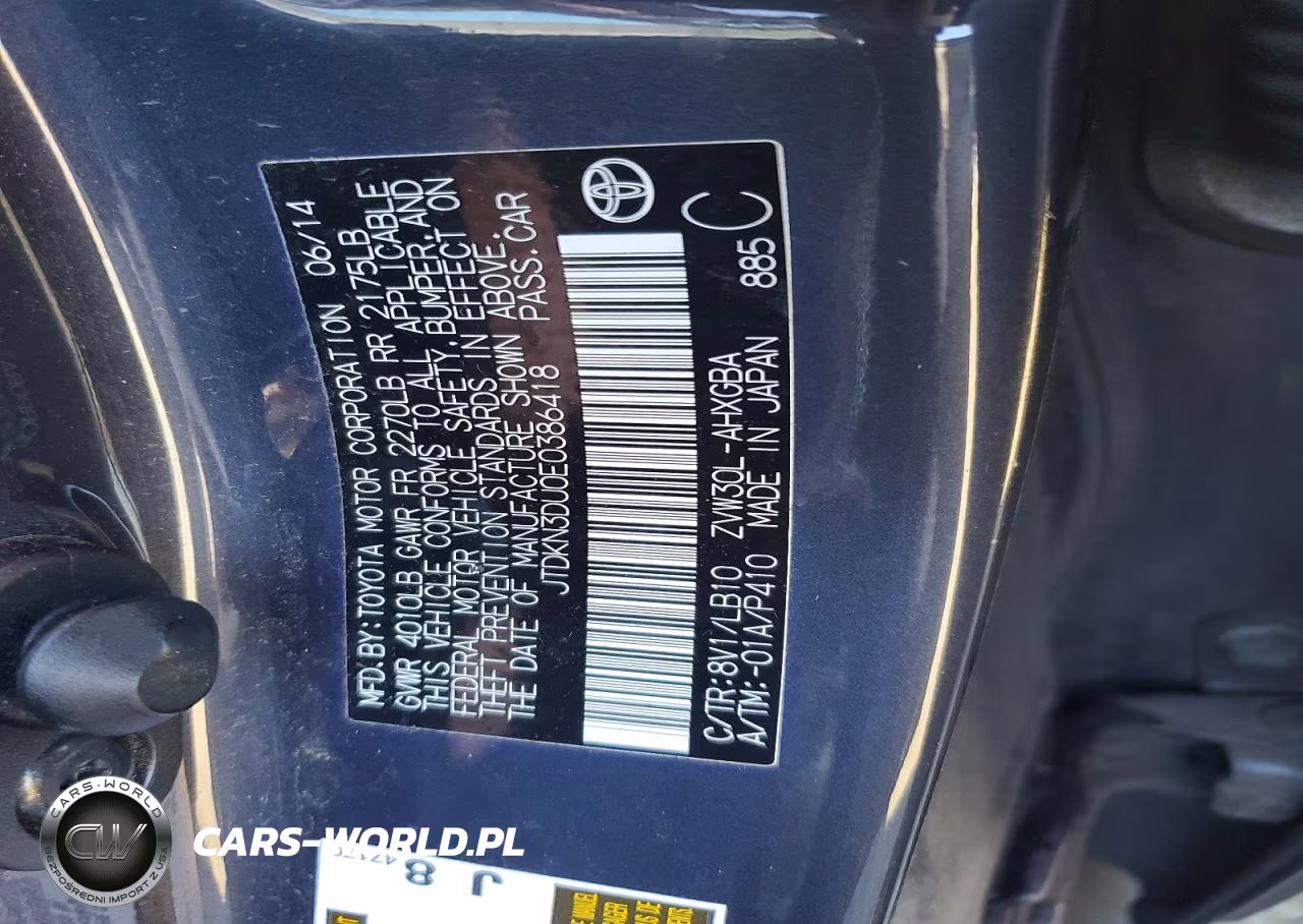 2014 Toyota Prius Four VIN:JTDKN3DU0E0386418 - 12