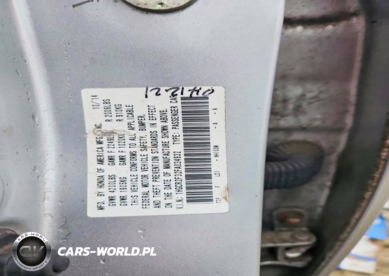 2015 Honda Accord Lx VIN:1HGCR2F32FA034932 - 12