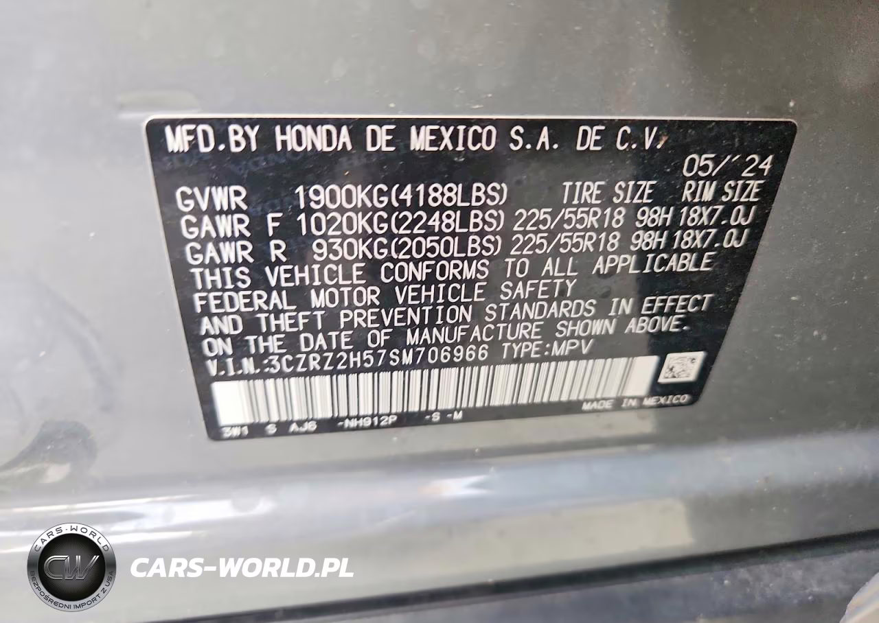 2025 Honda Hr-V Sport VIN:3CZRZ2H57SM706966 - 12