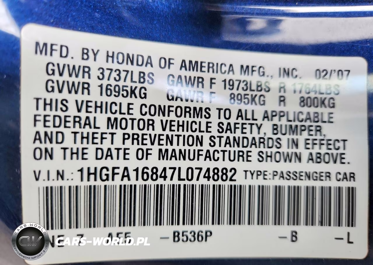 2007 Honda Civic Ex VIN:1HGFA16847L074882 - 11