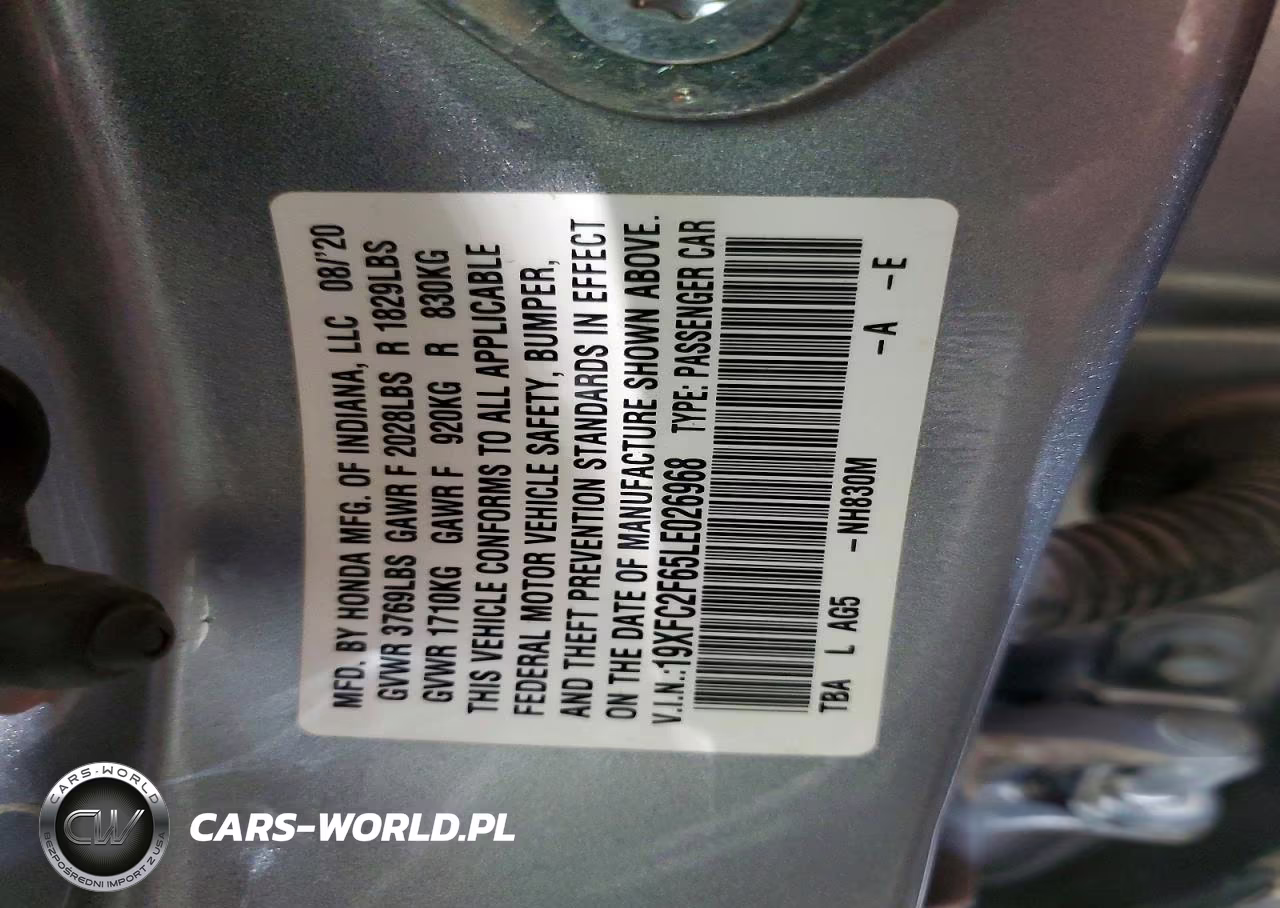 2020 Honda Civic Lx VIN:19XFC2F65LE026968 - 12
