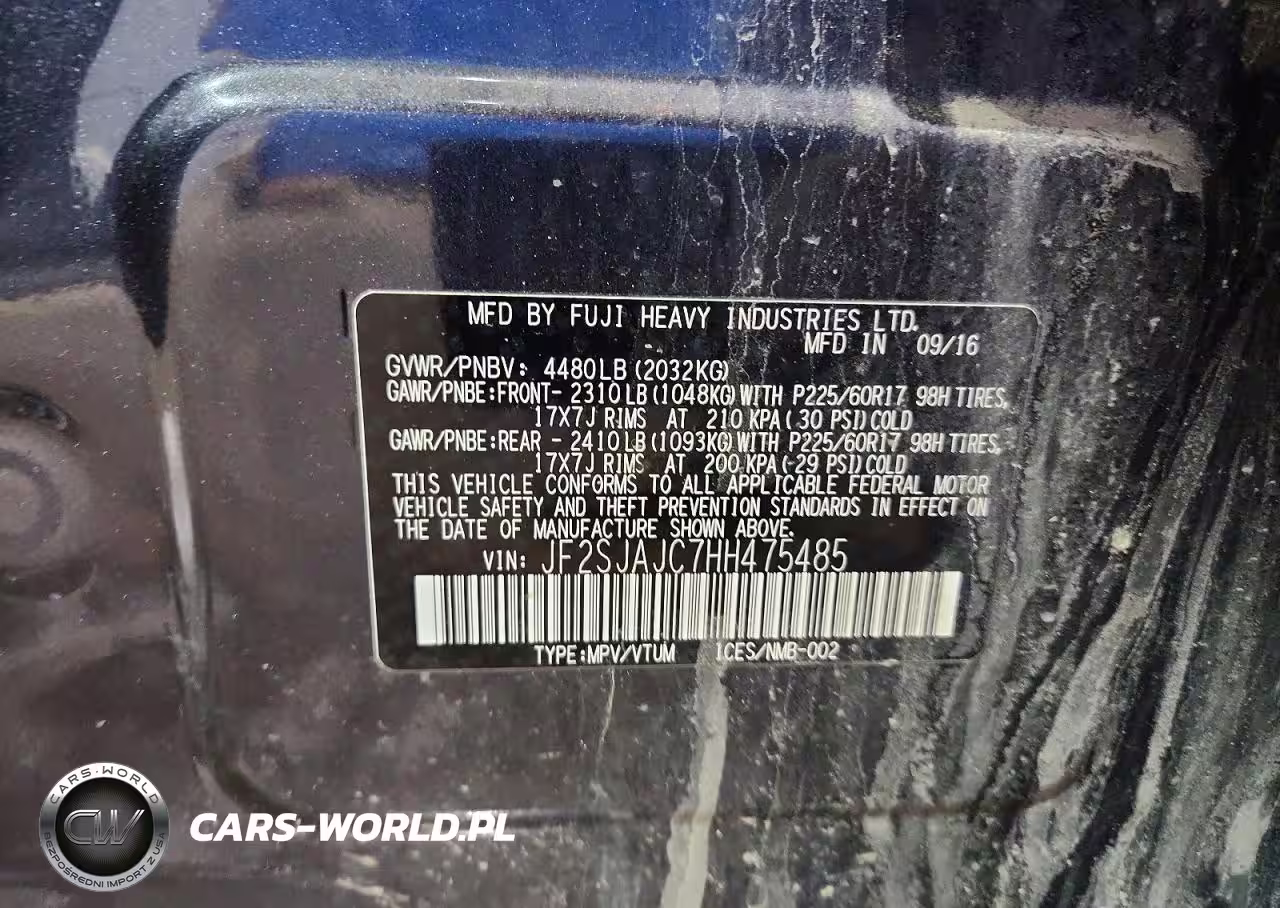 2017 Subaru Forester 2.5I Limited VIN:JF2SJAJC7HH475485 - 13