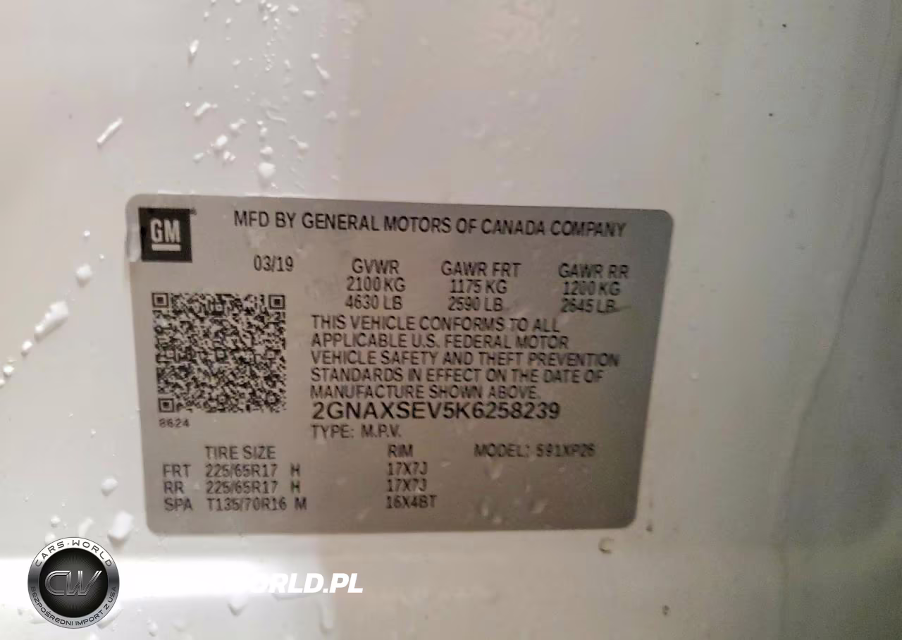 2019 Chevrolet Equinox Ls VIN:2GNAXSEV5K6258239 - 14