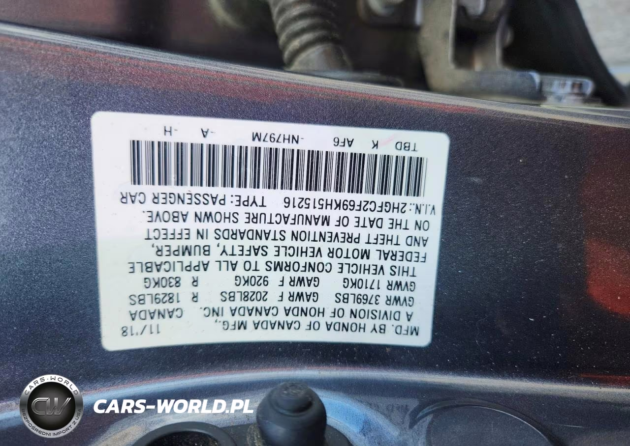 2019 Honda Civic Lx VIN:2HGFC2F69KH515216 - 12