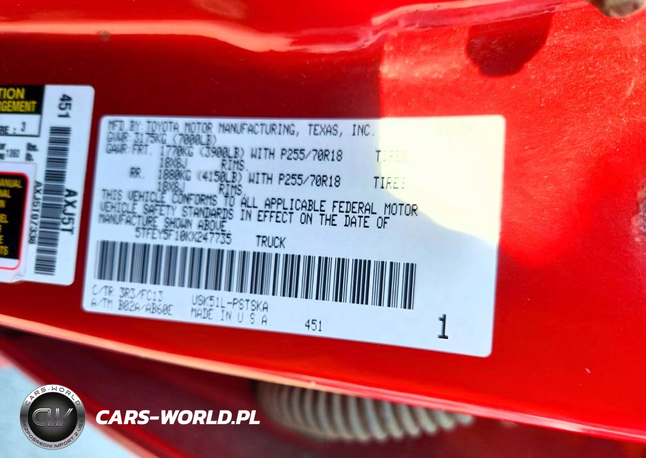 2019 Toyota Tundra Sr5 VIN:5TFEY5F10KX247735 - 12