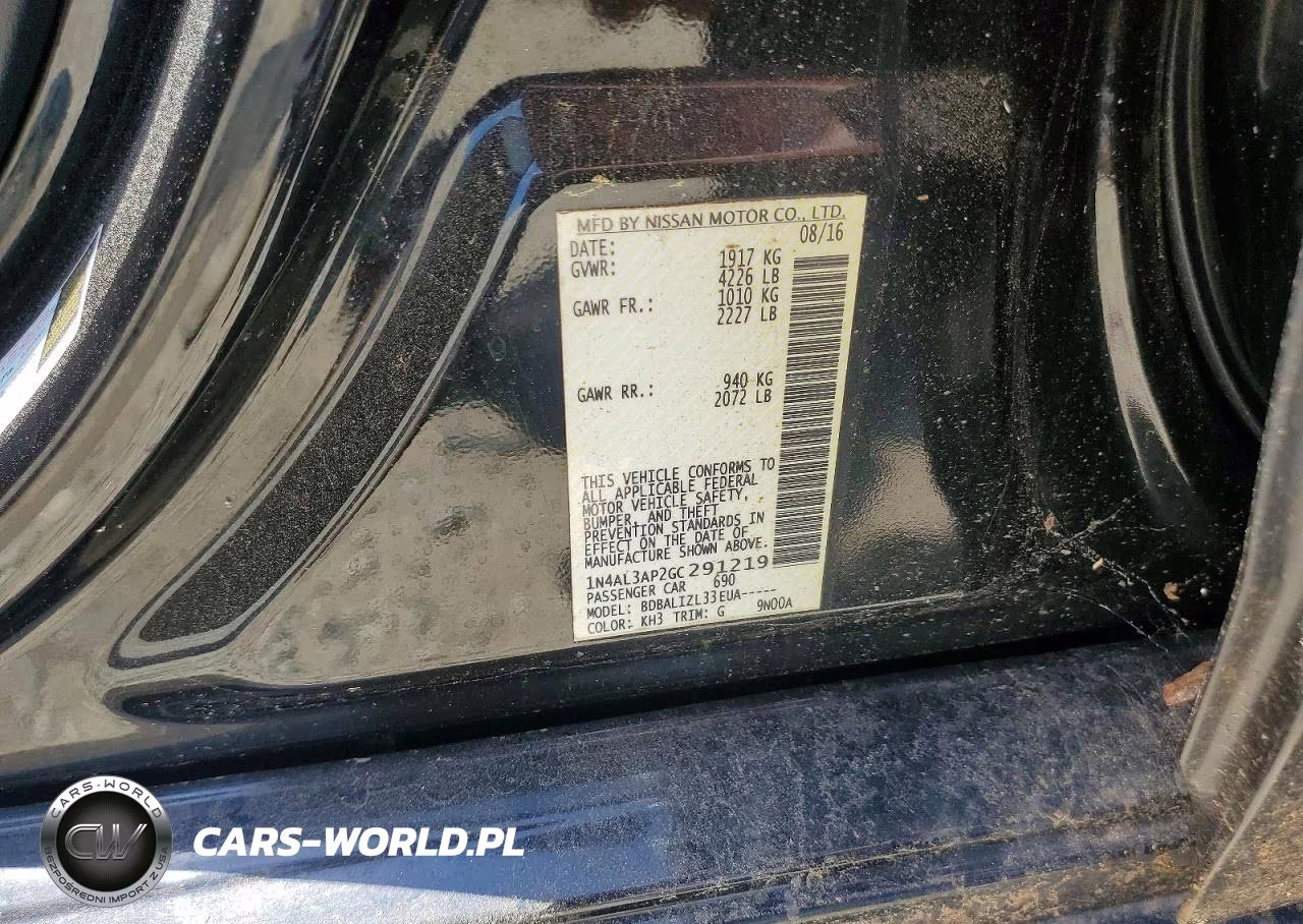 2016 Nissan Altima 2.5 Sv VIN:1N4AL3AP2GC291219 - 13
