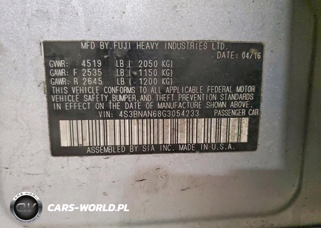 2016 Subaru Legacy 2.5I Limited VIN:4S3BNAN68G3054233 - 12