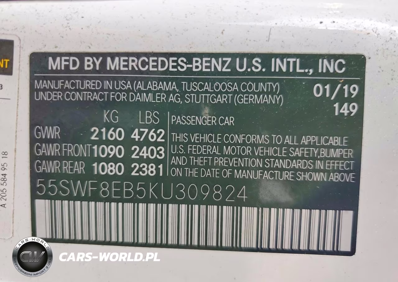 2019 Mercedes-Benz C 300 4Matic VIN:55SWF8EB5KU309824 - 12
