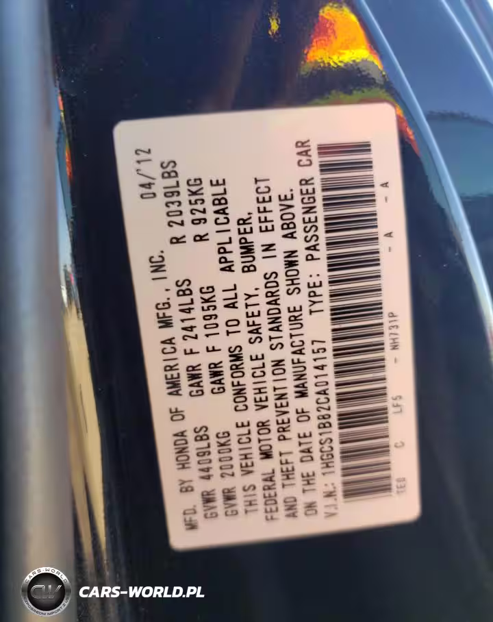 2012 Hond Accord VIN:1HGCS1B82CA014157 - 12