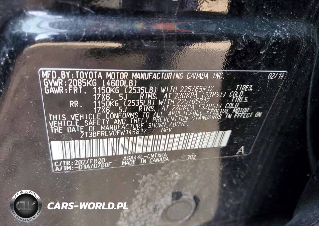 2014 Toyota Rav4 Le VIN:2T3BFREV0EW145817 - 13
