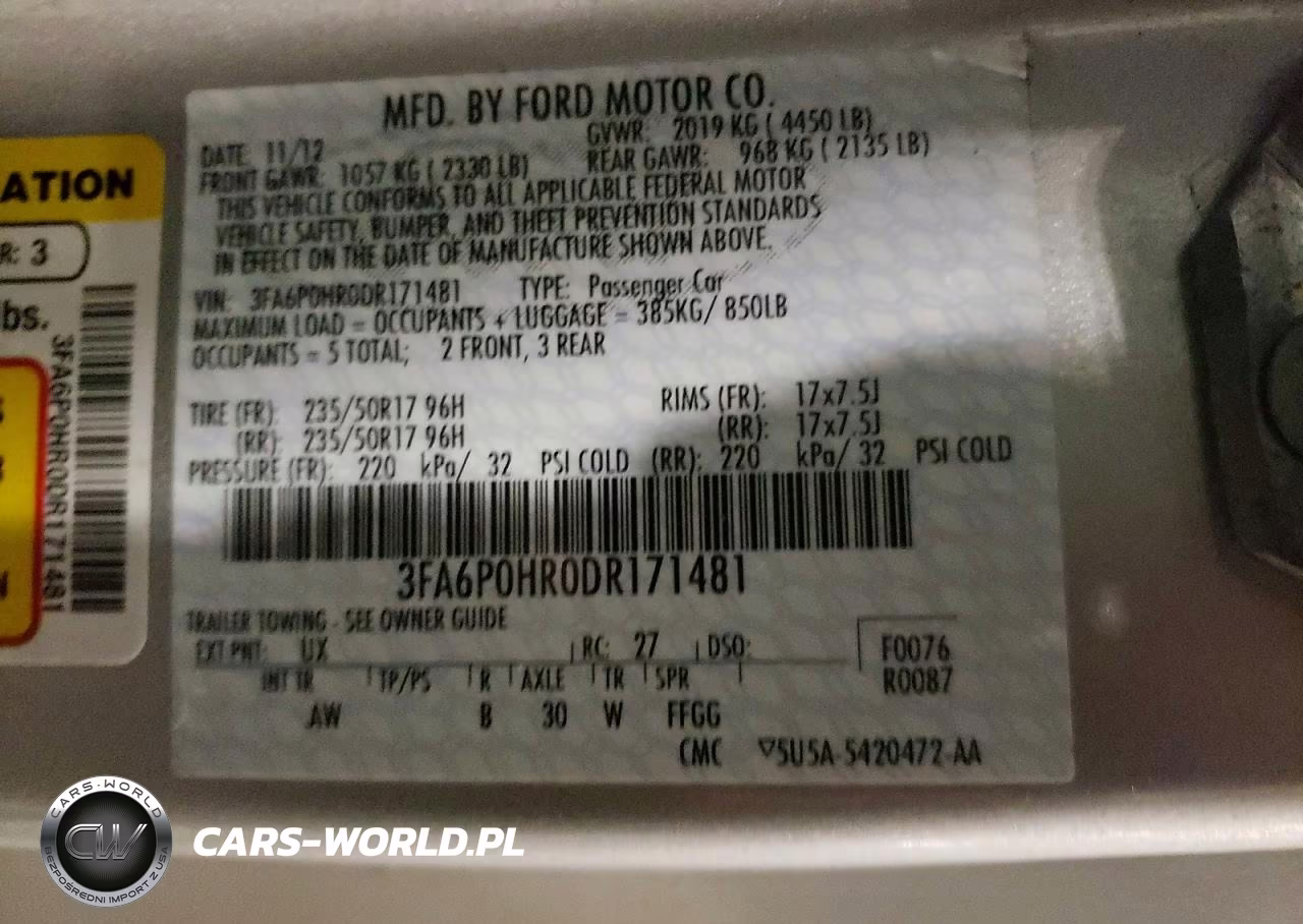 2013 Ford Fusion Se VIN:3FA6P0HR0DR171481 - 12