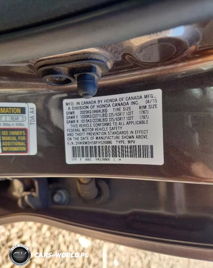 2015 Honda Cr-V Ex VIN:2HKRM3H5XFH526886 - 13