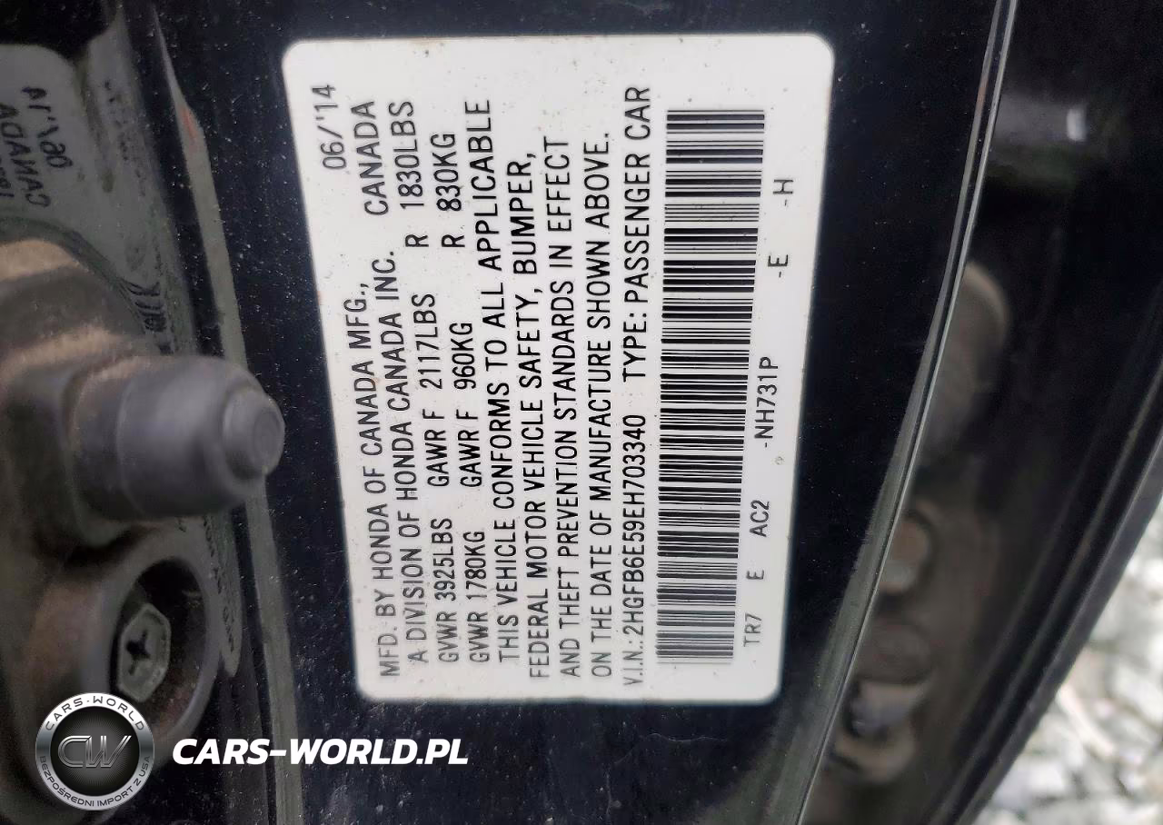 2014 Honda Civic Si VIN:2HGFB6E59EH703340 - 12