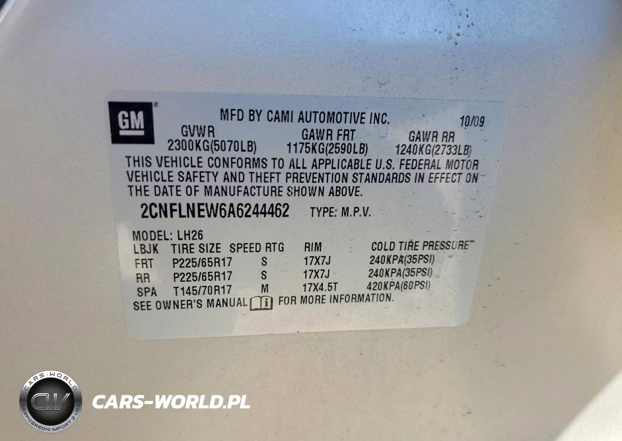 2010 Chevrolet Equinox Lt VIN:2CNFLNEW6A6244462 - 13